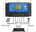 Kontroler panelu solar 12/24V 30A mini dual USB