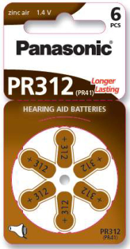 Bateria 312 Panasonic PR312 PR41 SET 6 - 6szt/6pcs