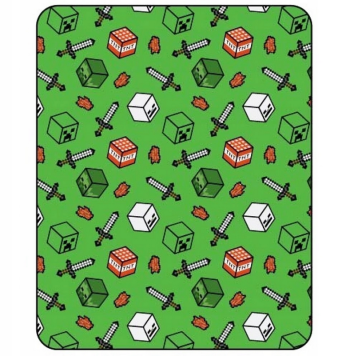 Koc Blanket Flanelowy gruby 110x150cm Minecraft 100% Poliester