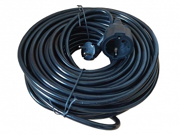 Alien Kabel przedłużacz 3x2.5mm cu czarny black Schuko 10m -  Cablu prelungitor 3x2.5mm cu cupla 10m Alien negru 