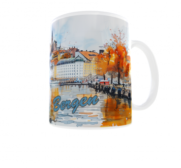 Kubek 330ml NEW Wakacyjne Podróże Norwegia Bergen