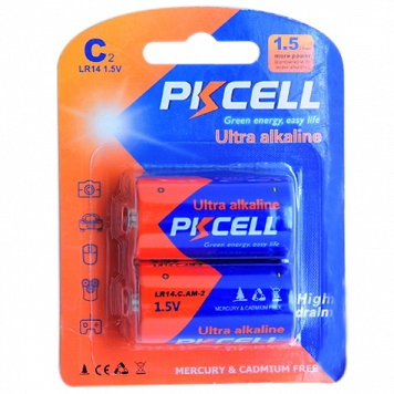 Zestaw baterii 2 - R14 alcaline PKCELL - 2szt