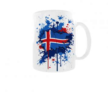 Kubek Barwy Narodowe Flaga Godło Państwa Iceland Islandia