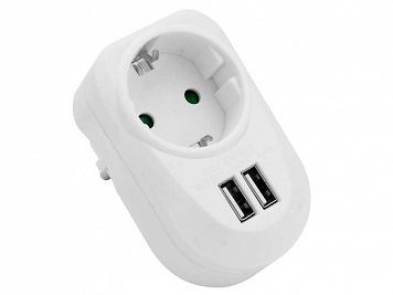 Adapter z ładowarką Schuko+2xUSB 3.4A Alien - Adaptor priza Suko+2xUSB 3.4A Alien