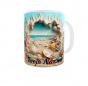 Kubek 300ml 3D v22 Plaża muszelki morze + nazwa imię