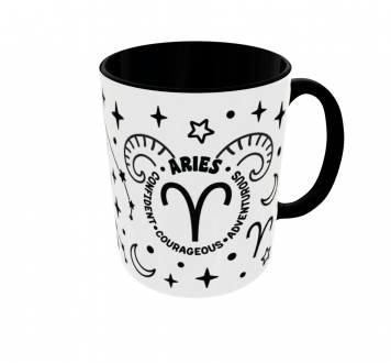 Kubek Znaki Zodiaku Horoskop Astrologia v2 Aries Baran black