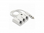 Adaptor bricheta auto x3 cu USB alb