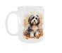 Kubek 330ml Piesek liście Jesień Havanese Hawańczyk