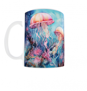 Kubek 300ml Narciarz Morski świat Ocean v1 Meduzy