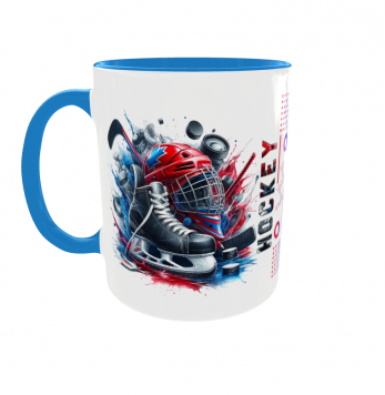 Kubek 330ml Hockey Hokej na lodzie Krążek Hokeista kubek niebieski