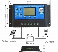 Kontroler panela  solar 12/24V 10A mini dual USB