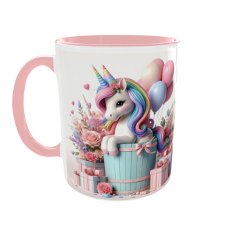 Kubek 330ml Jednorożec Unicorn Pink tęcza Konik Jednorożec Prezent v6 różowy