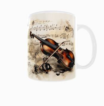 Kubek 300ml Muzyka Klasyczna Skrzypce Violin nuty