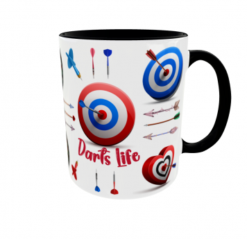 Kubek dla Fanów DARTA Darts Dart Lotki Rzutki - Czarny