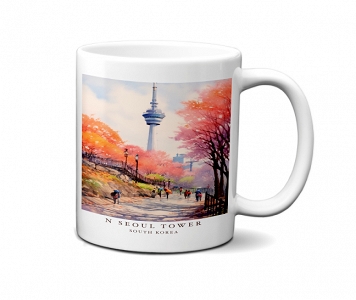 Kubek 300ml dla fanów Kimchi Korea Południowa Seul v6 Seoul Tower