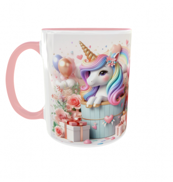 Kubek 330ml Jednorożec Unicorn Pink tęcza Konik Jednorożec Prezent v4 różowy