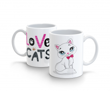 Kubek 300ml dla Kociarzy Kot Kotek LoveCat v3