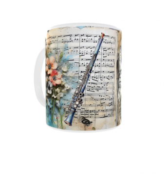 Kubek 300ml Muzyka Klasyczna nuty Klarnet v1