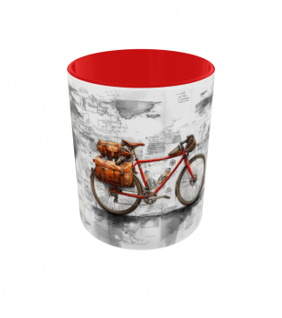 Kubek 300ml Kolekcja Podróże Rower Gravel Mapa v4 red