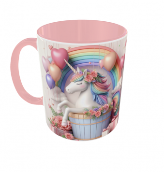 Kubek 330ml Jednorożec Unicorn Pink tęcza Konik Jednorożec Prezent v2 różowy