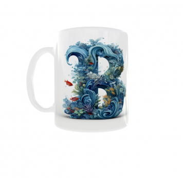 Kubek 300ml Monogram Litera B morski
