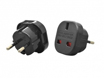 Adaptor stecher UK/USA/RO negru