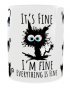 Kubek dla Kociarzy Kot Kotek EVERYTHING IS FINE