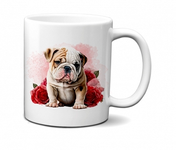 Kubek 300ml dla Psiarzy Pies Kwiaty v6 buldog