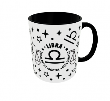 Kubek Znaki Zodiaku Horoskop Astrologia v7 Libra Waga black