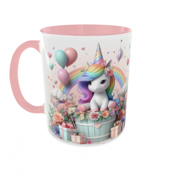 Kubek 330ml Jednorożec Unicorn Pink tęcza Konik Jednorożec Prezent v3 różowy
