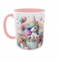 Kubek 330ml Jednorożec Unicorn Pink tęcza Konik Jednorożec Prezent v3 różowy