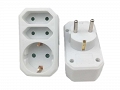 Stecher trójnik rozdzielacz 1xSchuko+2xEuro Alien - Triplu stecher 1xSuko+2xEuro Alien