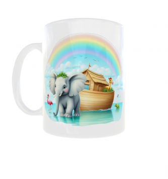 Kubek 300ml Religijny Arka Noego Biblia Zwierzęta v9