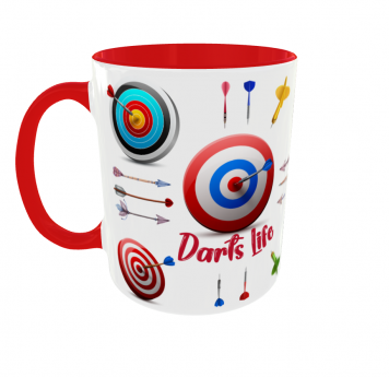 Kubek dla Fanów DARTA Darts Dart Lotki Rzutki - Czerwony