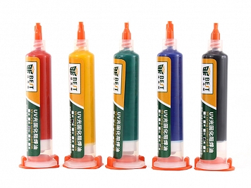 Vopsea/masca lipire PCB fotosensibila UV verde 10ml