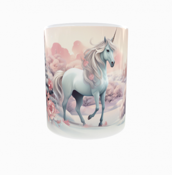 Kubek 300ml Jednorożec Unicorn zima kwiaty róże
