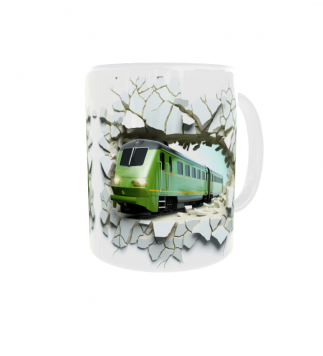 Kubek 300ml Pociąg Zielony 3D Train Lokomotywa
