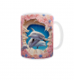 Kubek 300ml Kolekcja 3D v11 Delfiny kwiaty