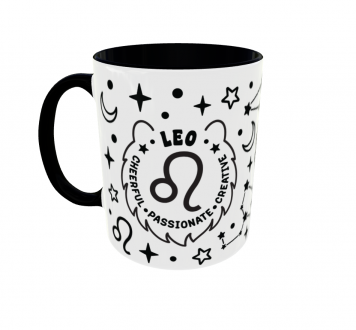 Kubek Znaki Zodiaku Horoskop Astrologia v6 Leo Lew black