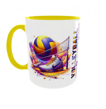 Kubek 330ml Volleyball Siatkówka Siatka Siatkarz Siatkarka v1 żółty