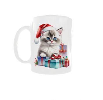 Kubek 300ml Kociarza Kot Kotek Cat Święta Boże Narodzenie v3