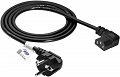 Kabel zasilający Akyga AK‑PC‑02A kątowy CCA IEC C13 CEE 7/7 1.5m