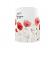 Kubek 300ml Kolekcja Kwiaty Rośliny Miesiące v9 August Poppies Maki