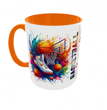 Kubek 330ml Basketball Koszykówka Kosz Piłka v2 pomaranczowy